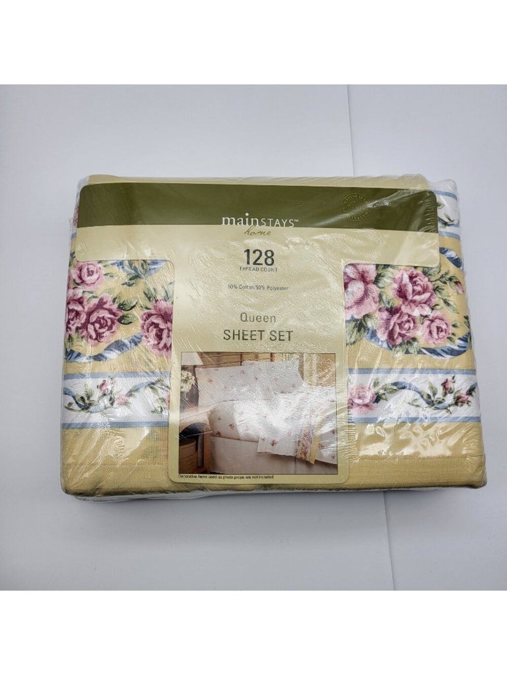 VTG USA Made Queen Sheet Set 4 Pieces Pink Rose Floral CottageCore Guest House